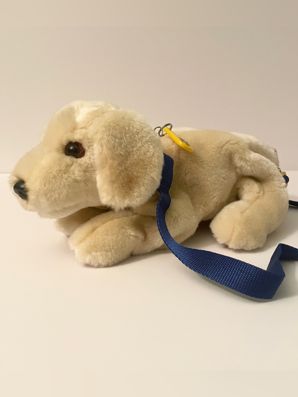 Vintage Andrex Puppy Plush Crossbody Bag Purse Pencil Case Blue Strap